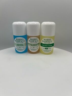 Mario Badescu Shampoo, Body Cleanser, Body Soap Travel Trio